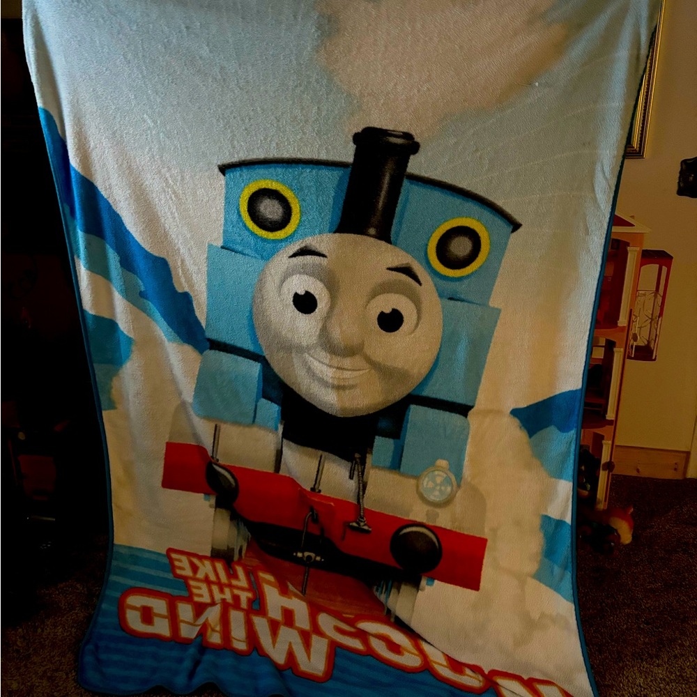 Large Thomas the Train fleece blanket